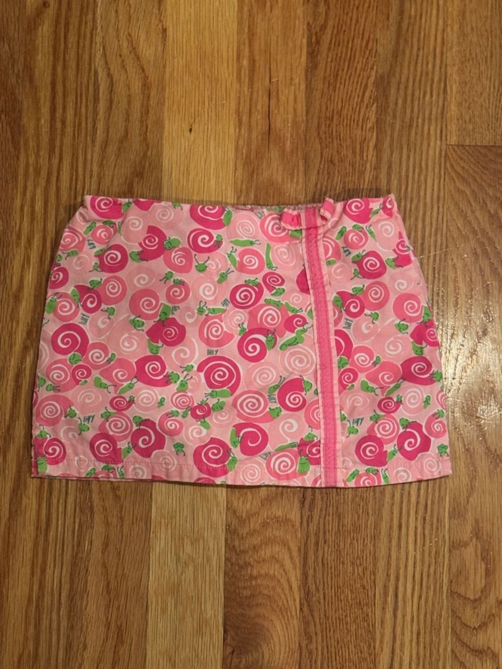 Pink Lily Pink Floral Swirl Skort with Green Accents
